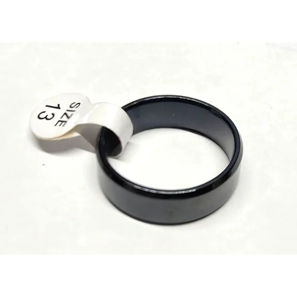 New w Tag Big Mens Black Band Ring Size 14 Sleek Thumb Polished‎ Wedding Shiny